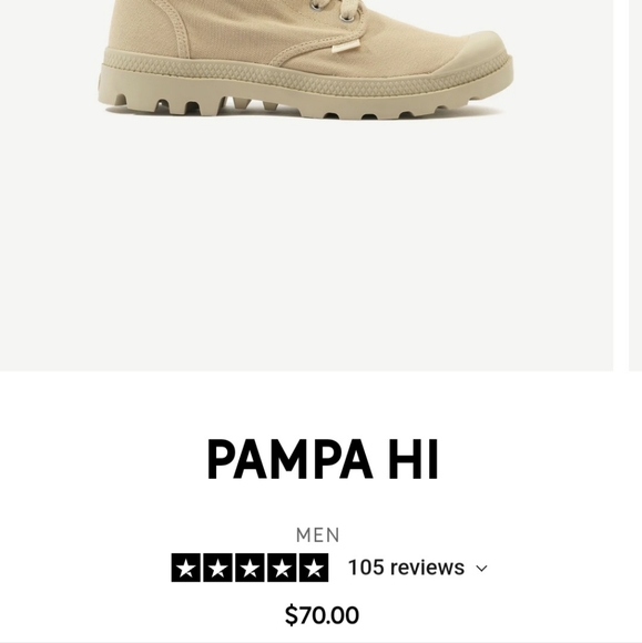 New in box Palladium Men's Boots Sz 9, Beige and Tan - Picture 9 of 9